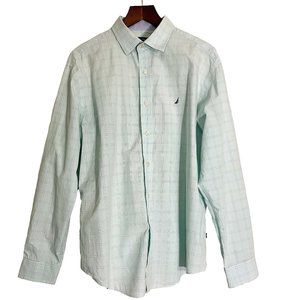NAUTICA Window Pane Plaid Classic Fit Long Sleeve Shirt 16 1/2 34/35